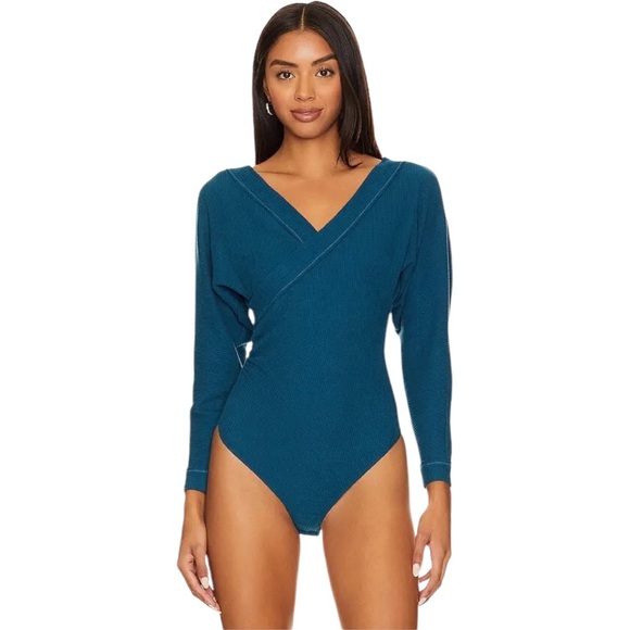 Free People Intimately Lovin This Feeling Bodysuit in Night Swim - Picture 2 of 11